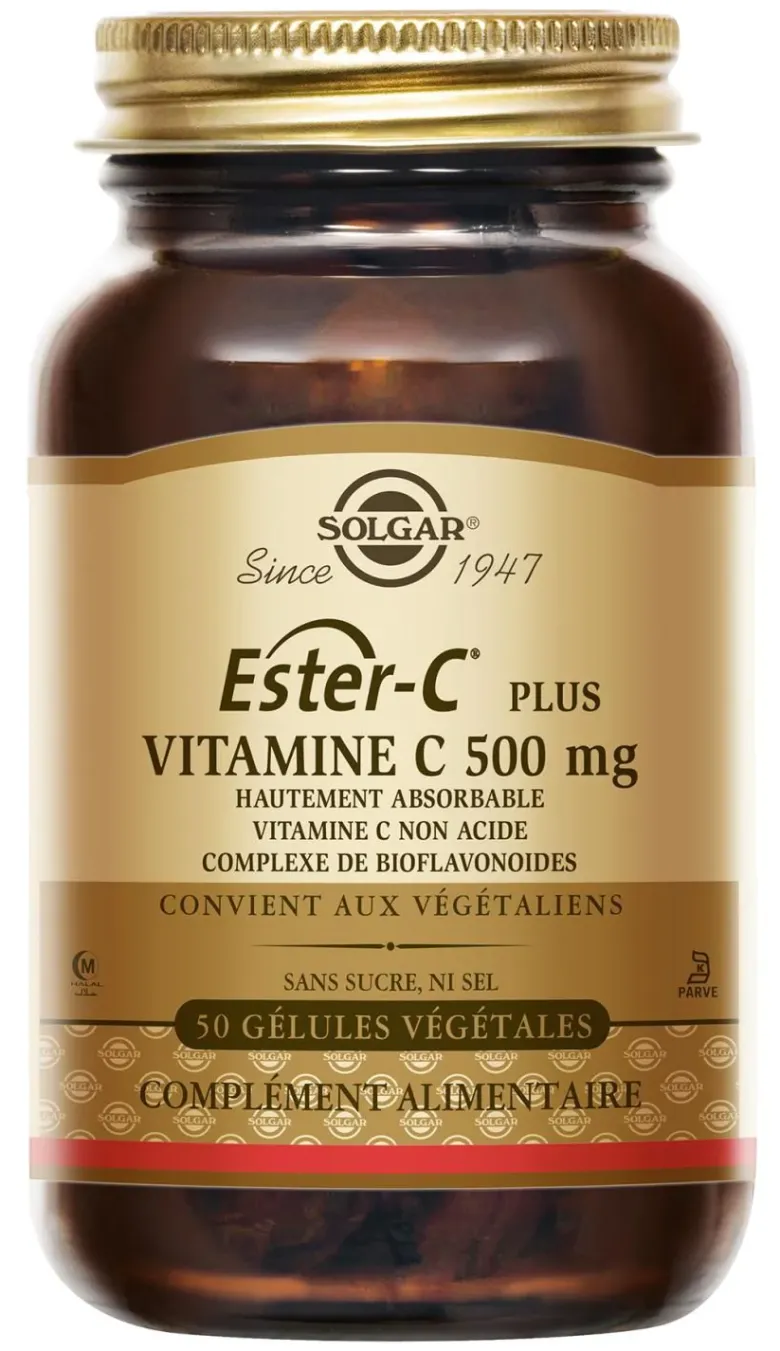 Ester C Plus Vitamine C 500 mg Solgar - pot de 50 gélules