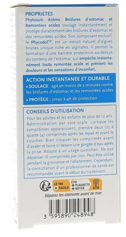 Estomac brûlures et remontées acides Phytosun Arôms - boîte de 20 comprimés à croquer