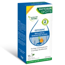 Estomac brûlures & remontées acides Phytosun Arôms - boîte de 15 sachets liquides