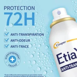 Etiaxil Déodorant anti-transpirant 72h Cooper - lot de 2 sprays de 150ml