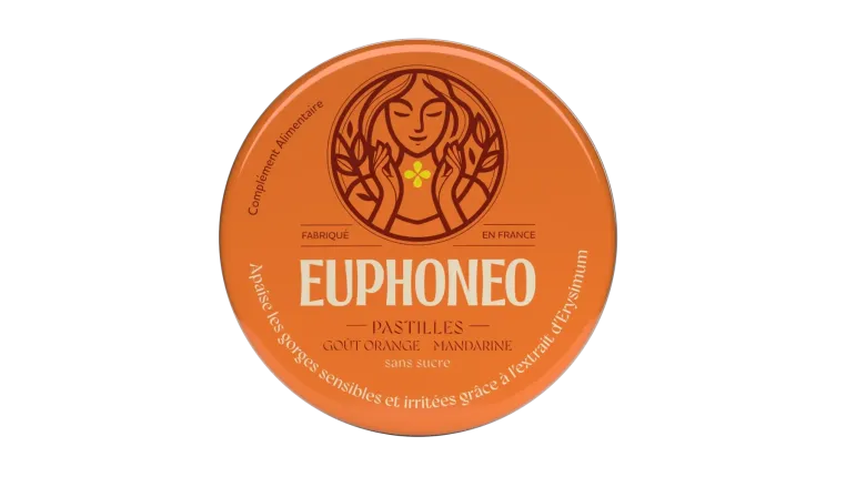 Euphoneo pastilles gorge goût orange et mandarine Mayoly Spindler - boite de 50 pastilles