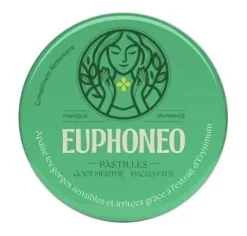 Euphoneo pastilles gorge goût menthe et eucalyptus Mayoly Spindler - boite de 50 pastilles