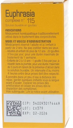Euphrasia complexe n°115 Lehning - flacon compte-gouttes de 30ml