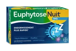 Euphytose Sommeil Nuit Mélatonine et Passiflore – 30 comprimés