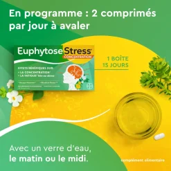 EuphytoseStress® Concentration – stress, difficulté, 30 comprimés