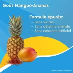 Euphytose Stress Safran gommes mangue ananas Bayer - pot de 30 gommes