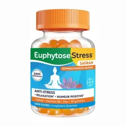 Euphytose Stress Safran gommes mangue ananas Bayer - pot de 30 gommes