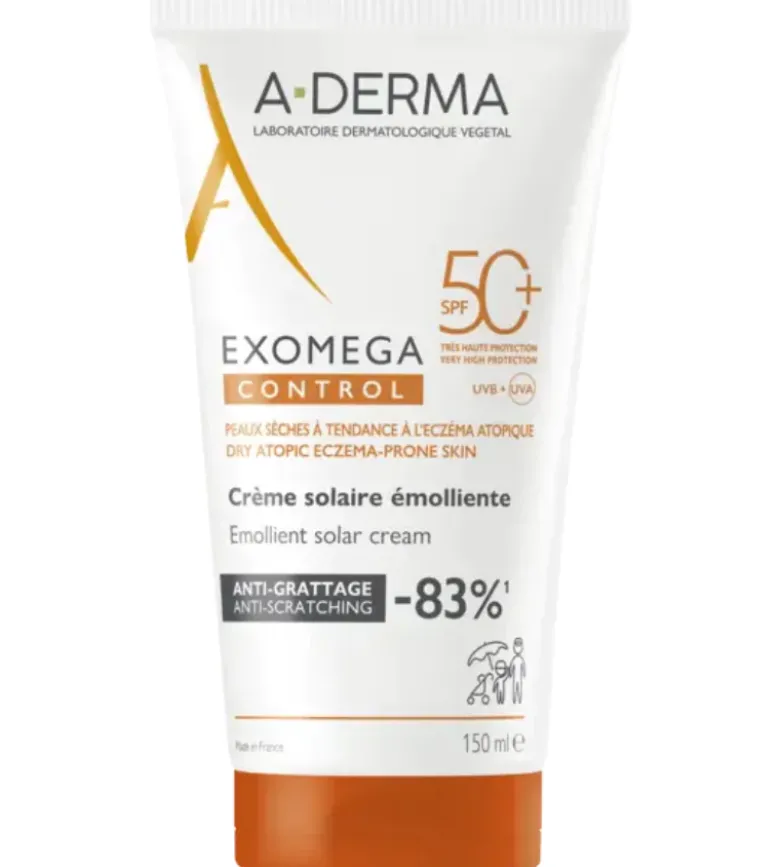 Exomega control crème solaire émolliente spf50+ A-Derma - tube de 150ml