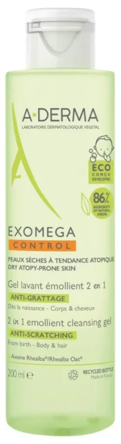 Exomega Control Gel Lavant Emollient Anti-Grattage A-Derma