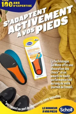 ExpertSupport Semelles Chaussure professionelle taille S Scholl - 1 paire de semelle (pointure 35,5 à 40,5)