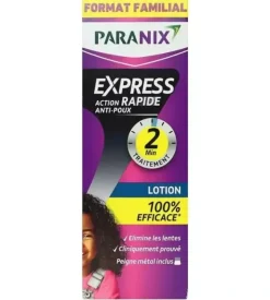 Express action rapide anti-poux format familial Paranix - flacon de 195ml + un peigne