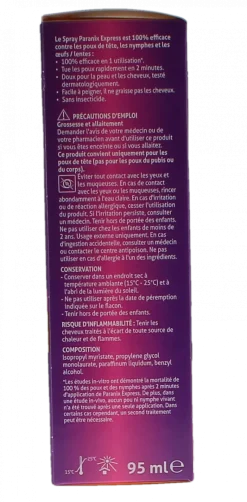 Express Spray anti-poux Paranix - spray de 95ml + un peigne