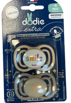 Extra sucettes anatomiques 6mois et + Dodie - lot de 2 sucettes