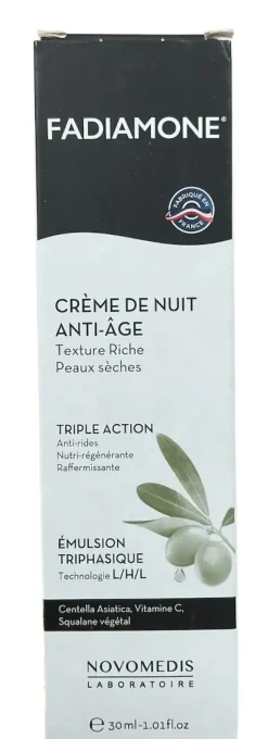 Fadiamone Crème de nuit anti-âge Laboratoire Novomedis - tube de 30ml