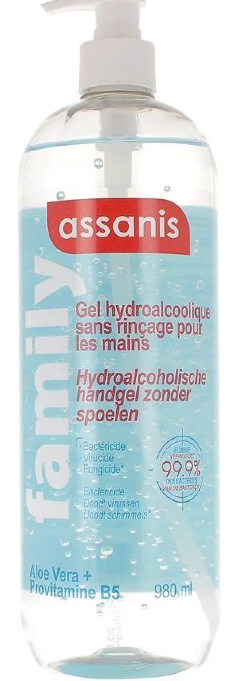 Family Gel Hydroalcoolique Assanis - flacon pompe de 980ml