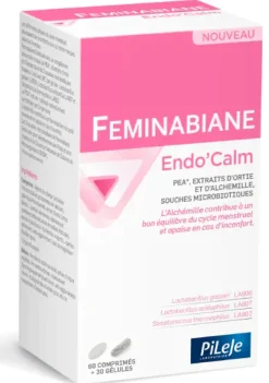 Feminabiane Endo'Calm PiLeJe - boîte de 60 comprimés et 30 gélules