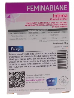 Feminabiane intima confort intime Pileje - boite de 20 gélules