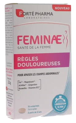 Feminae règles douloureuses Forté pharma - boite de 30 comprimés