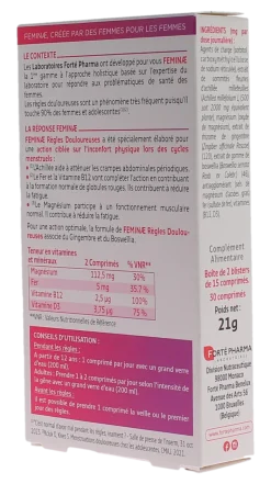 Feminae règles douloureuses Forté pharma - boite de 30 comprimés