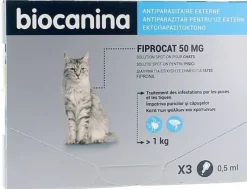 Fiprocat 50 mg Solution spot-on chats Biocanina - 3 pipettes de 0,5 ml