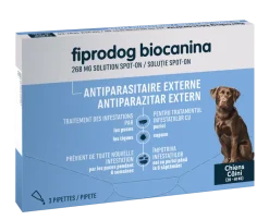 Fiprodog Spot on 268 mg grand chien 20-40 kg Biocanina - boîte de 3 pipettes