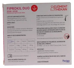 Fiprokil Duo chat 50 mg/60 mg Clément-Thékan