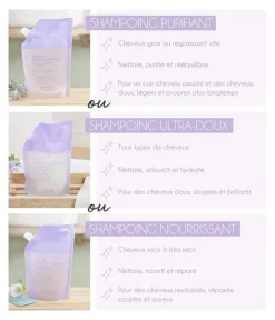Flacon de shampoing en verre La Rosée - flacon-pompe de 200ml