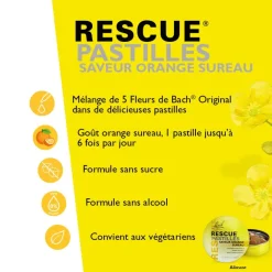 Fleur de Bach Rescue pastilles orange/sureau - boîte de 50 g