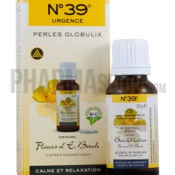 Fleurs d'E. Bach calme et relaxation N°39 Lemon pharma - flacon de 20g de perles globulix
