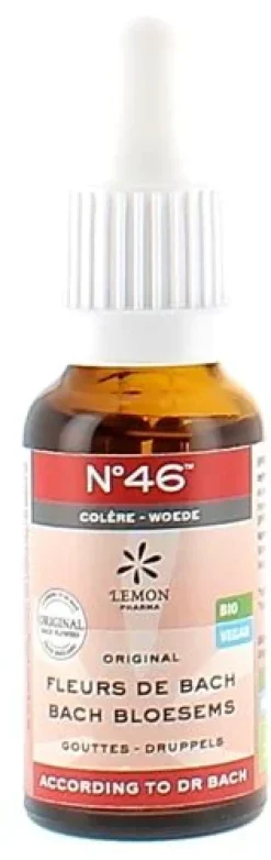 Fleurs de Bach N°46 Colère bio Lemon Pharma - flacon-pipette de 20ml