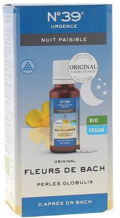 Fleurs d'E. Bach Nuit paisible N°39 Lemon pharma - flacon de 20g de perles globulix
