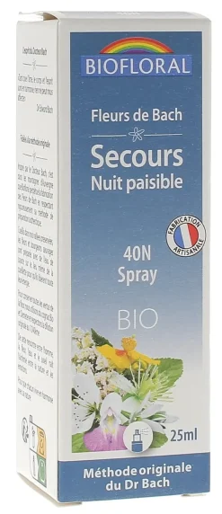 Fleurs de Bach Secours Nuit paisible 40N Spray bio Biofloral - spray de 25ml