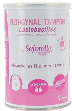 Florgynal tampon probiotique normal avec applicateur Saforelle - boite de 9 tampons