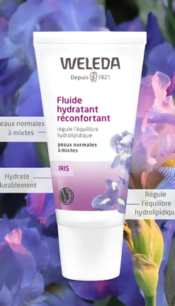 Fluide hydratant réconfortant à l'iris bio Weleda - tube de de 30 ml