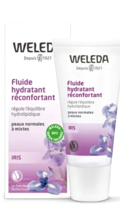 Fluide hydratant réconfortant à l'iris bio Weleda - tube de de 30 ml