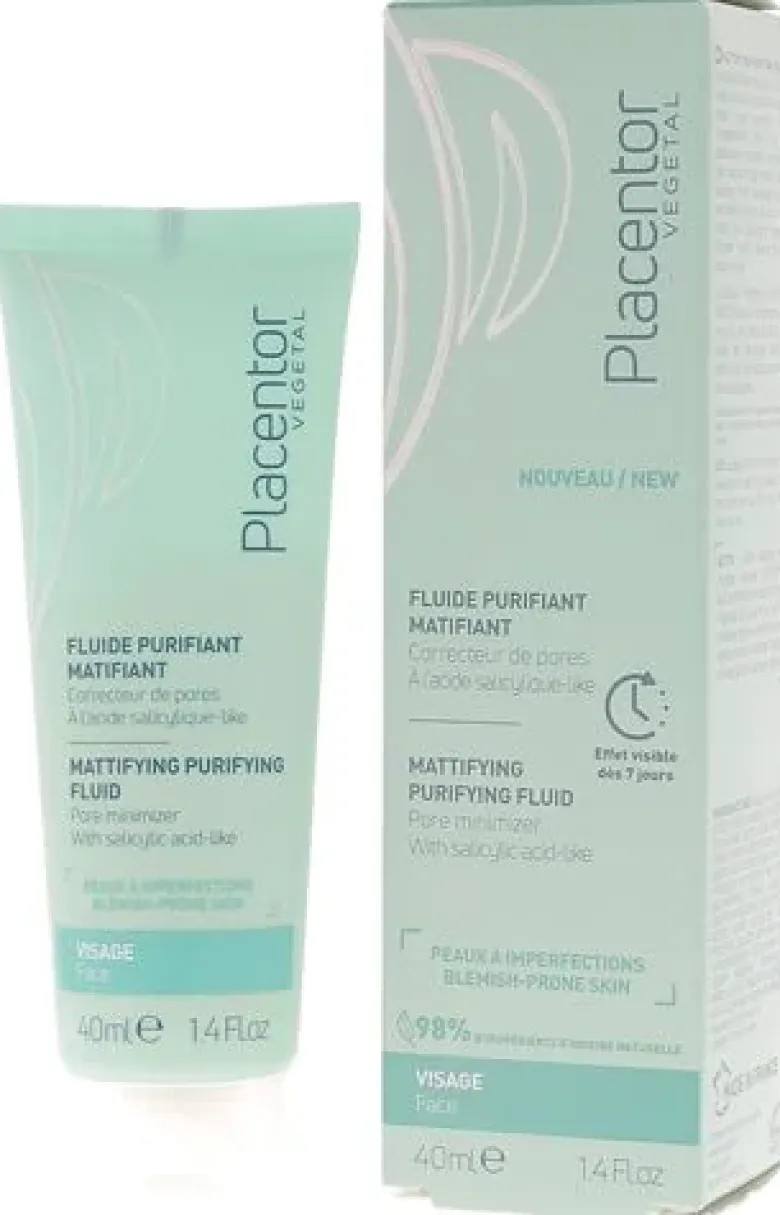 Fluide purifiant matifiant peaux à imperfections Placentor végétal - tube de 40ml