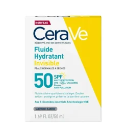 Fluide solaire invisible SPF50 CeraVe - flacon de 50ml