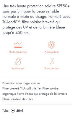 Fluide solaire sans parfum SPF 50+ Avène - flacon de 50 ml