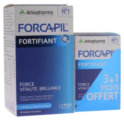 Forcapil fortifiant cheveux et ongles Arkopharma - offre boîte de 180 gélules + 60 gélules