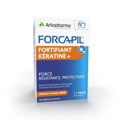 Forcapil Kératine+ Arkopharma - boîte de 60 gélules