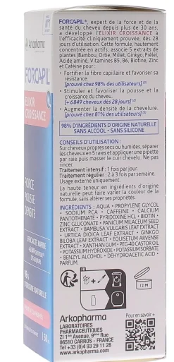 Forcapil élixir croissance Arkopharma - flacon compte-goutte de 50 ml