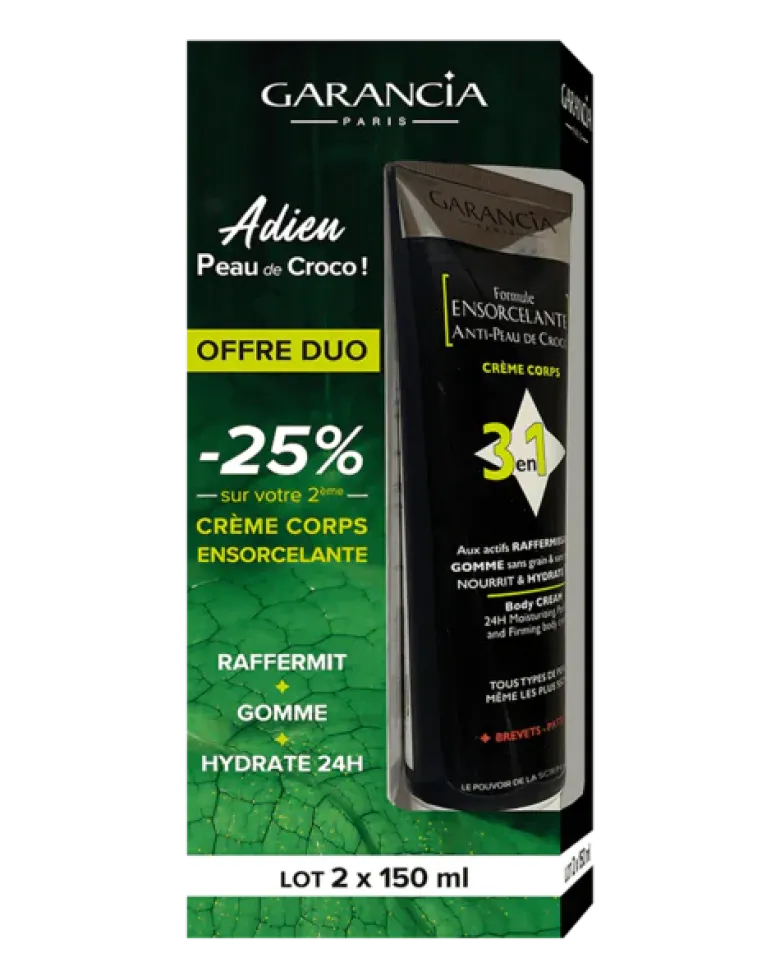 Formule Ensorcelante anti-peau de croco 3 en 1 Garancia - lot de 2x 150 ml
