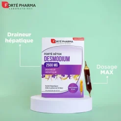Forté détox desmodium 2500mg Forté Pharma - boite de 20 ampoules