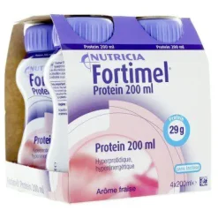 Fortimel Protein goût fraise Nutricia – 4 bouteilles de 200 ml