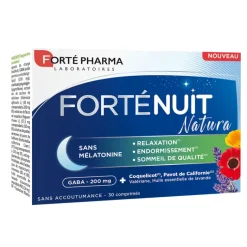Forté nuit natura sans mélatonine Forté pharma - boite de 30 comprimés
