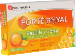 Forté Royal Pastilles pour soulager la gorge goût citron Forté Pharma - boîte de 24 pastilles