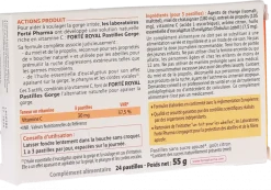 Forté Royal Pastilles pour soulager la gorge goût citron Forté Pharma - boîte de 24 pastilles
