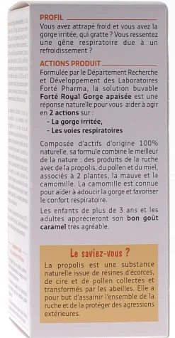 Forté Royal Solution buvable gorge apaisée Forté Pharma - flacon de 120ml