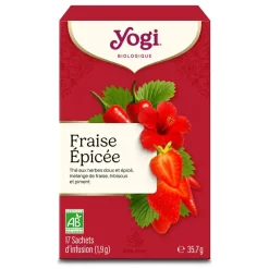 Fraise Épicée infusion douce et épicée bio Yogi - boite de 17 sachets