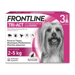 Frontline Tri-Act chiens 2-5 kg - boîte de 3 pipettes de 0,5 ml
